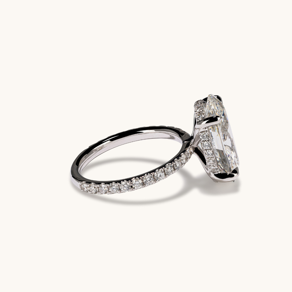 Oval Lab Diamond Engagement Ring with Signature Setting