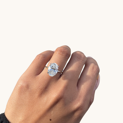 4.61 Oval Lab Diamond Engagement Ring - Happy Jewelers Fine Jewelry Lifetime Warranty