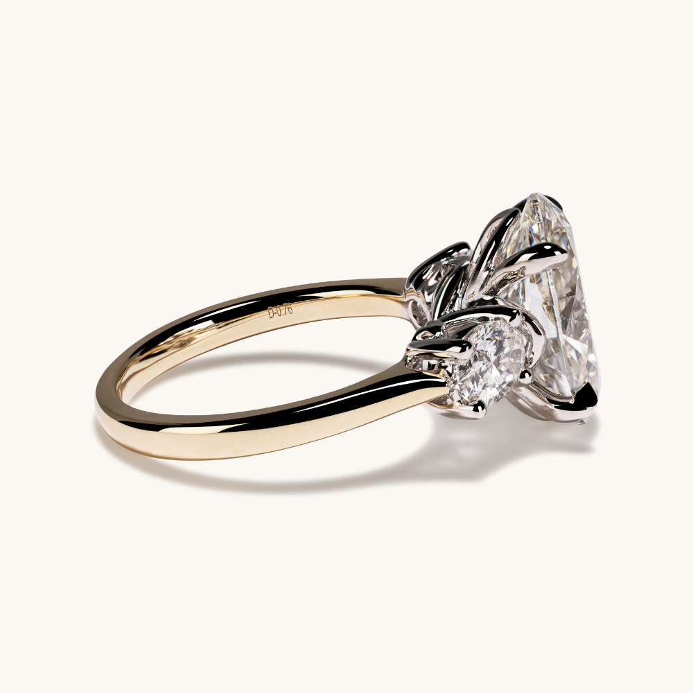 4.13 Oval Lab Diamond 3-Stone Engagement Ring