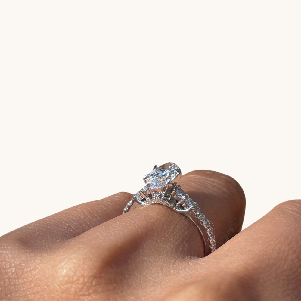 1.22 Oval Lab Diamond Engagement Ring