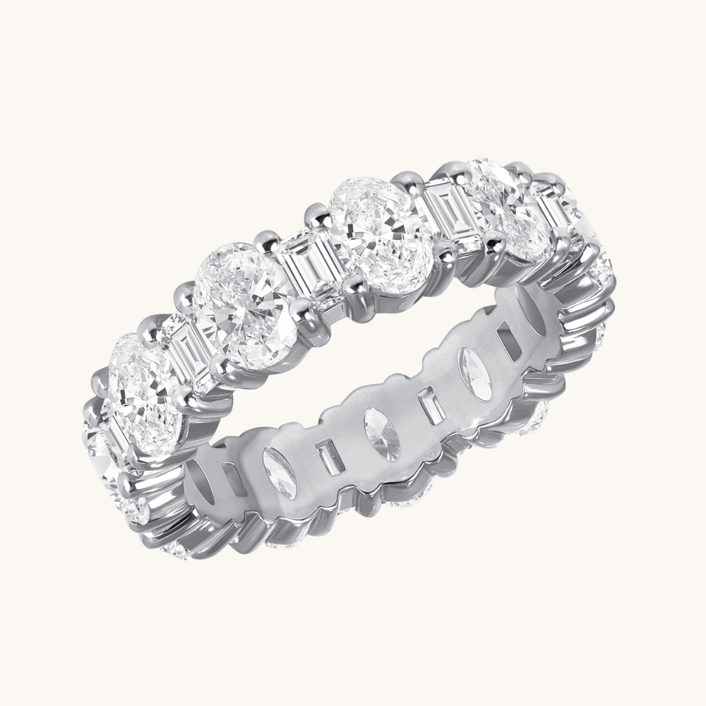 Oval + Baguette Diamond Eternity Band