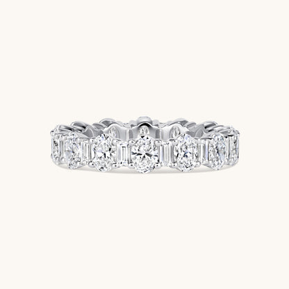 White Gold Oval + Baguette Lab Diamond Eternity Band