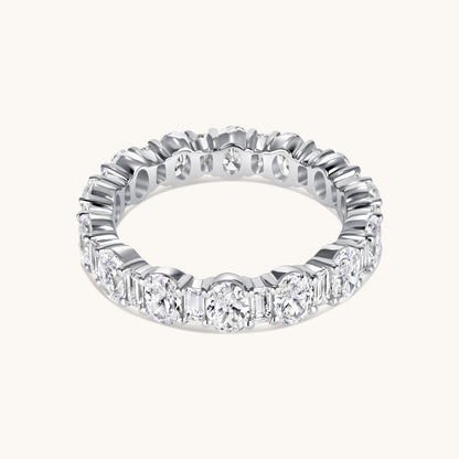 White Gold Oval + Baguette Lab Diamond Eternity Band