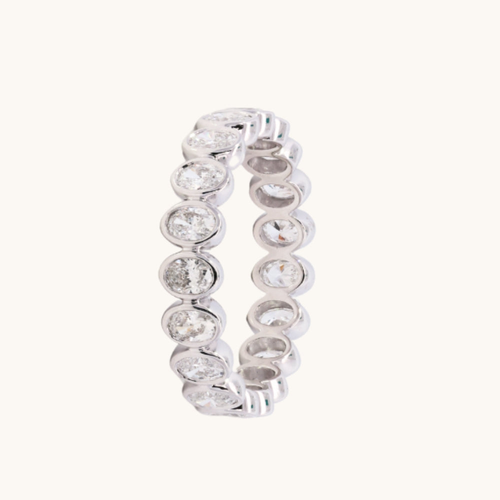 Oval Lab Diamond Bezel Eternity Band - Happy Jewelers Fine Jewelry Lifetime Warranty