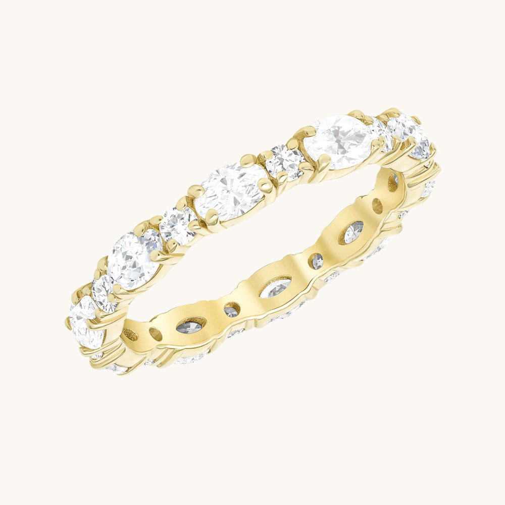 Oval + Round Diamond Eternity Band - Happy Jewelers Fine Jewelry Lifetime Warranty