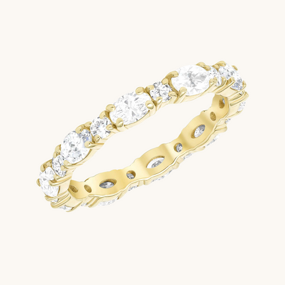 Oval + Round Diamond Eternity Band - Happy Jewelers Fine Jewelry Lifetime Warranty