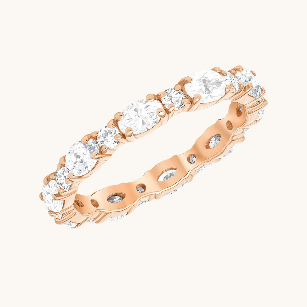 Oval + Round Diamond Eternity Band