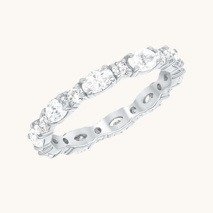 Oval + Round Diamond Eternity Band - Happy Jewelers Fine Jewelry Lifetime Warranty
