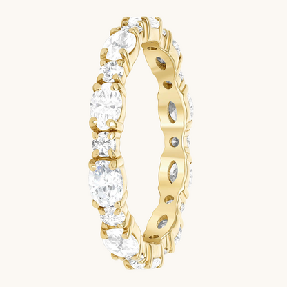Oval + Round Diamond Eternity Band - Happy Jewelers Fine Jewelry Lifetime Warranty