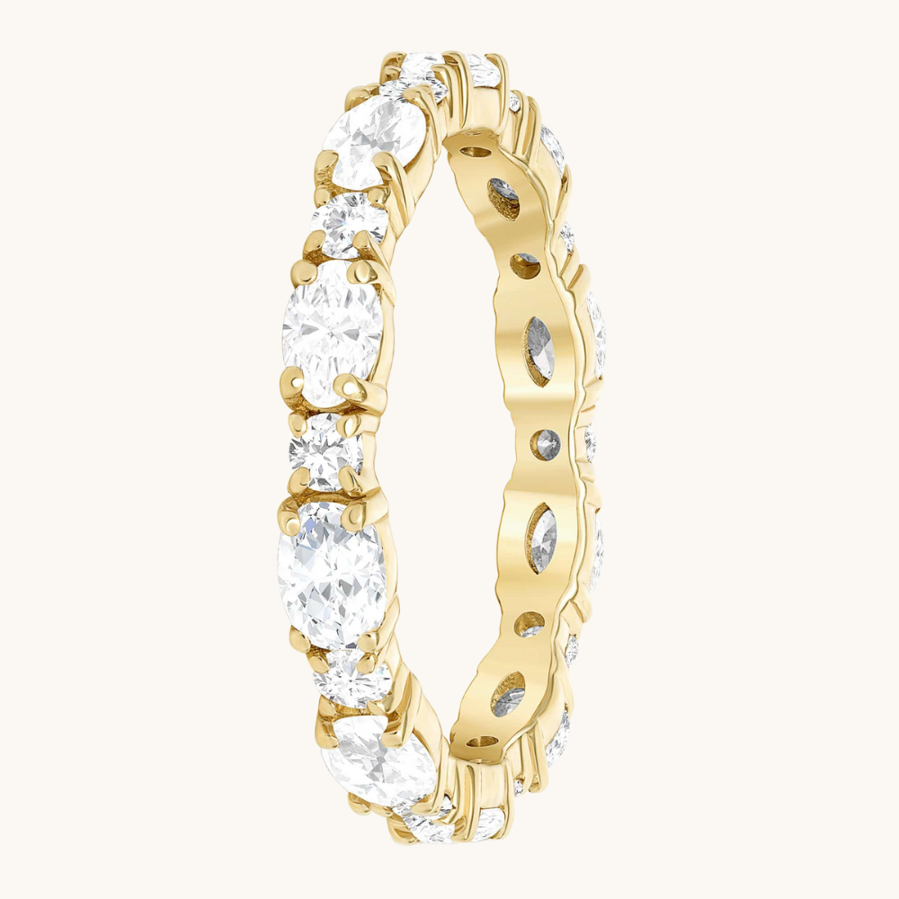 Oval + Round Diamond Eternity Band