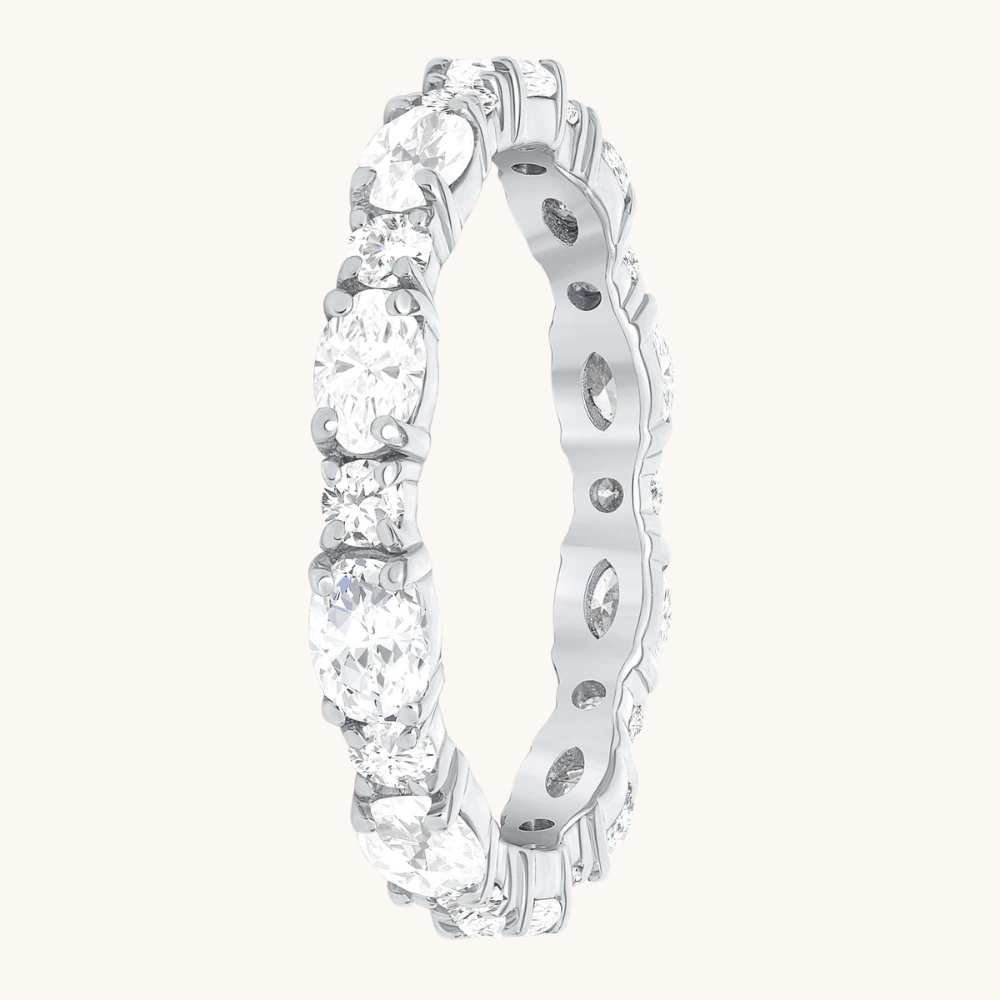 Oval + Round Diamond Eternity Band - Happy Jewelers Fine Jewelry Lifetime Warranty