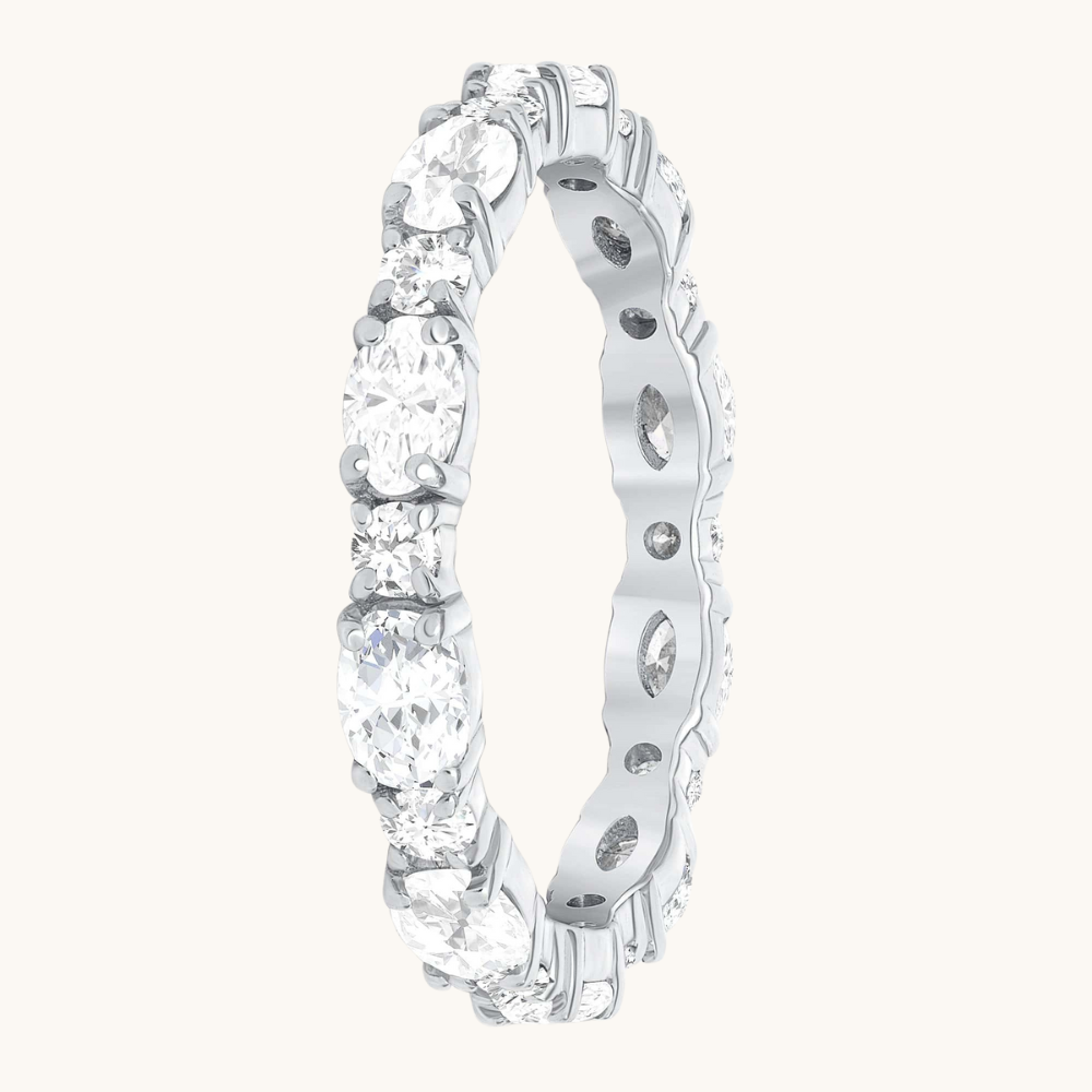 Oval + Round Diamond Eternity Band