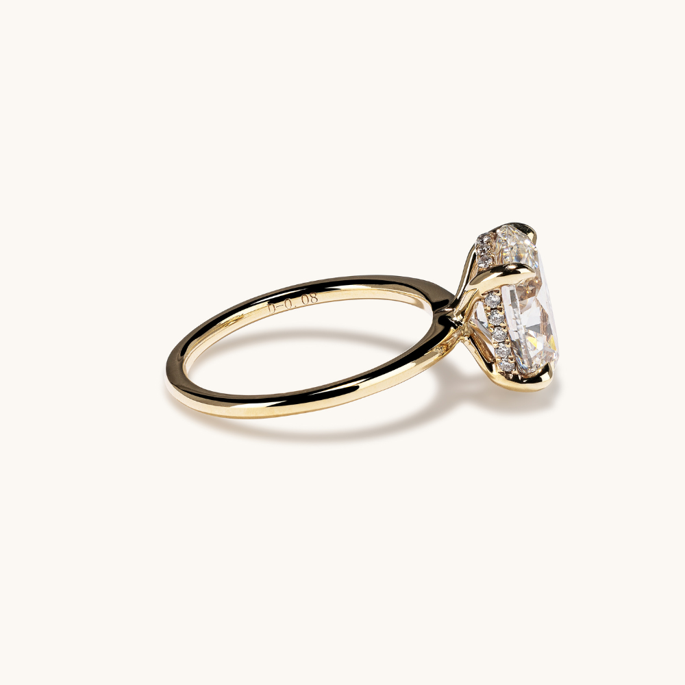 Oval Lab Diamond Solitaire Engagement Ring with Hidden Halo - Happy Jewelers Fine Jewelry Lifetime Warranty