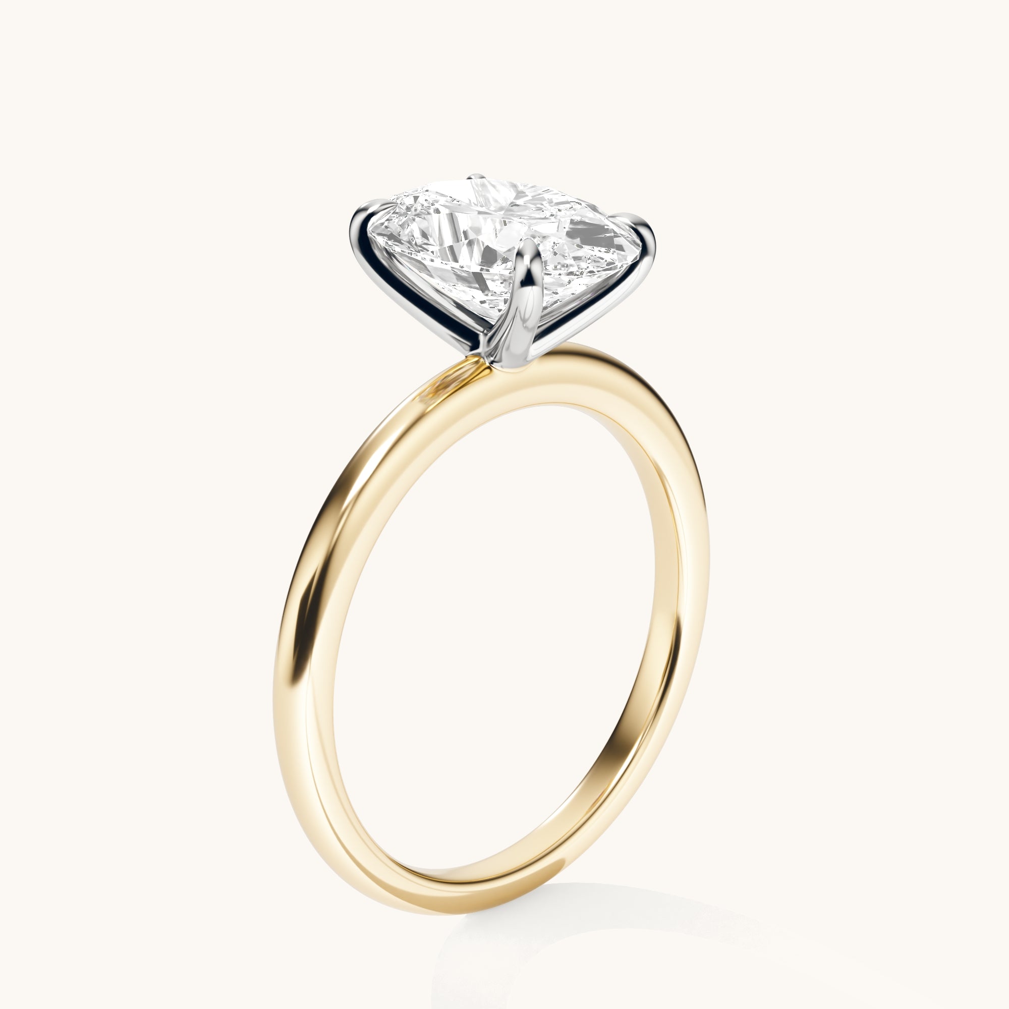 Oval Lab Diamond Solitaire Engagement Ring