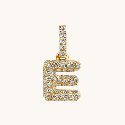 Pave Diamond Bubble Initial Pendant - Happy Jewelers Fine Jewelry Lifetime Warranty