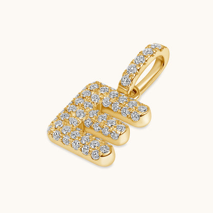 Pave Diamond Bubble Initial Pendant - Happy Jewelers Fine Jewelry Lifetime Warranty