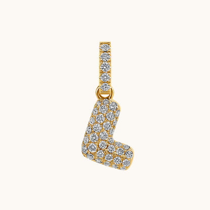 Pave Diamond Bubble Initial Pendant - Happy Jewelers Fine Jewelry Lifetime Warranty