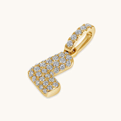 Pave Diamond Bubble Initial Pendant - Happy Jewelers Fine Jewelry Lifetime Warranty