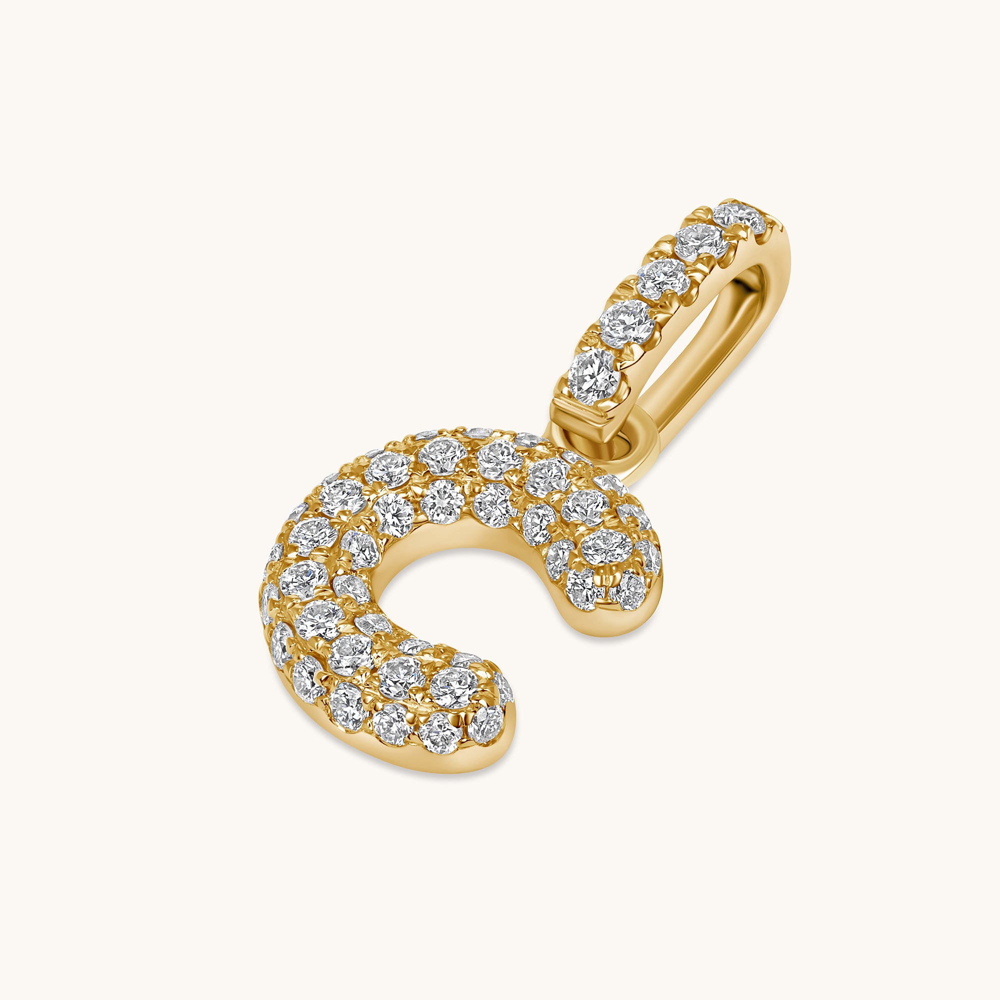 Pave Diamond Bubble Initial Pendant - Happy Jewelers Fine Jewelry Lifetime Warranty