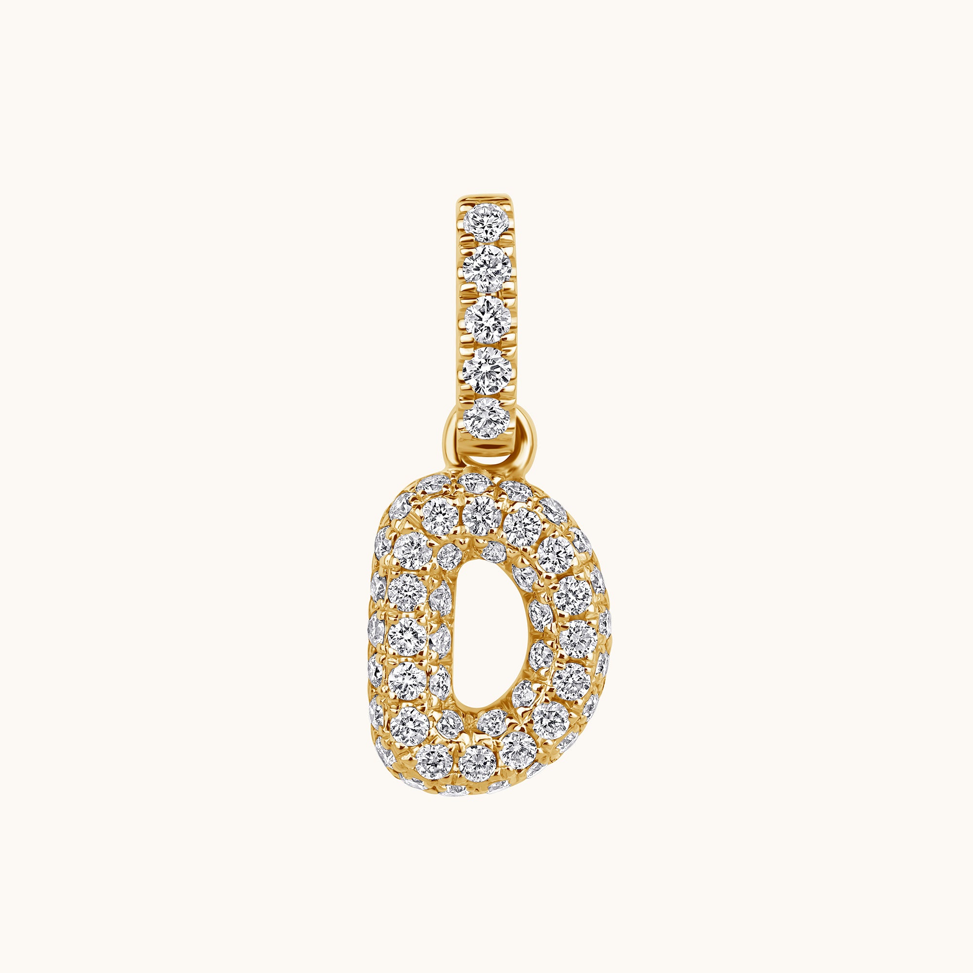 Pave Diamond Bubble Initial Pendant - Happy Jewelers Fine Jewelry Lifetime Warranty