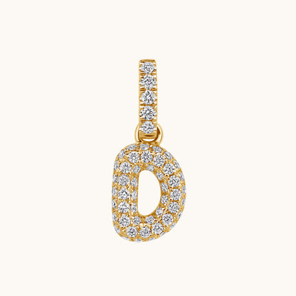 Pave Diamond Bubble Initial Pendant - Happy Jewelers Fine Jewelry Lifetime Warranty