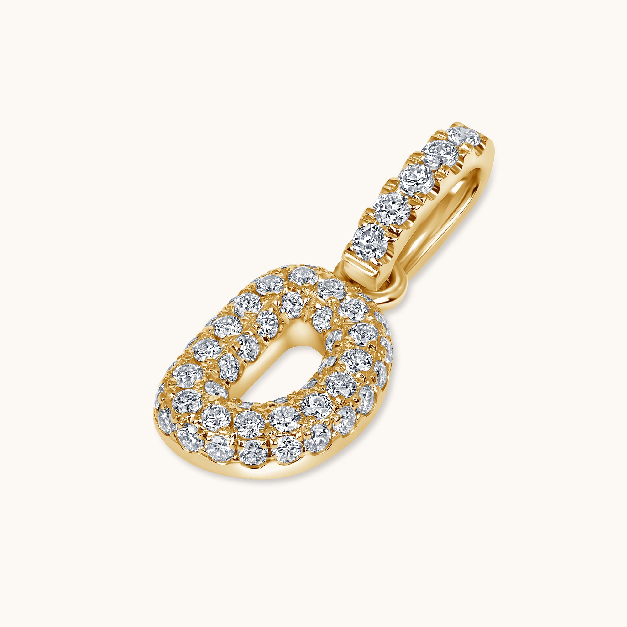 Pave Diamond Bubble Initial Pendant - Happy Jewelers Fine Jewelry Lifetime Warranty
