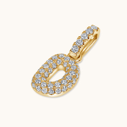 Pave Diamond Bubble Initial Pendant - Happy Jewelers Fine Jewelry Lifetime Warranty