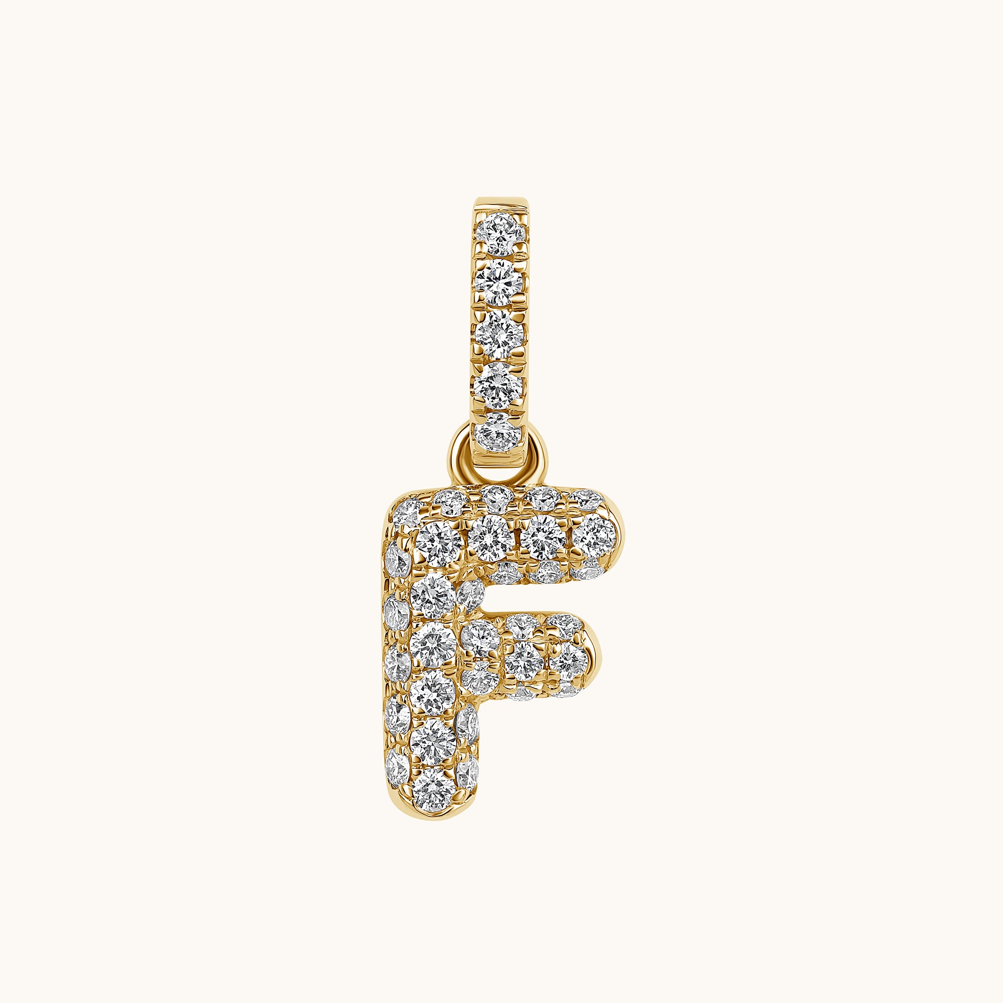 Pave Diamond Bubble Initial Pendant - Happy Jewelers Fine Jewelry Lifetime Warranty