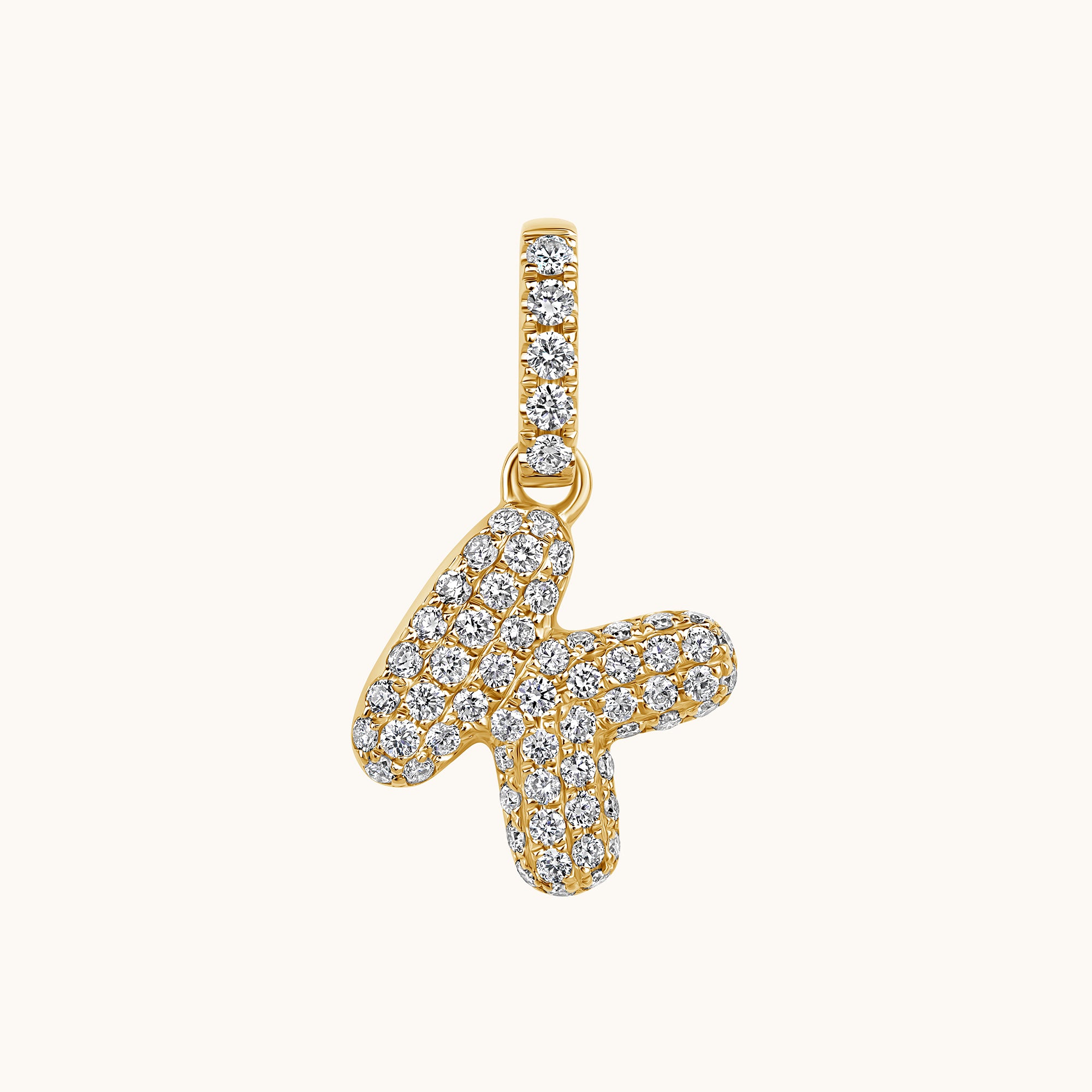 Pave Diamond Bubble Initial Pendant - Happy Jewelers Fine Jewelry Lifetime Warranty