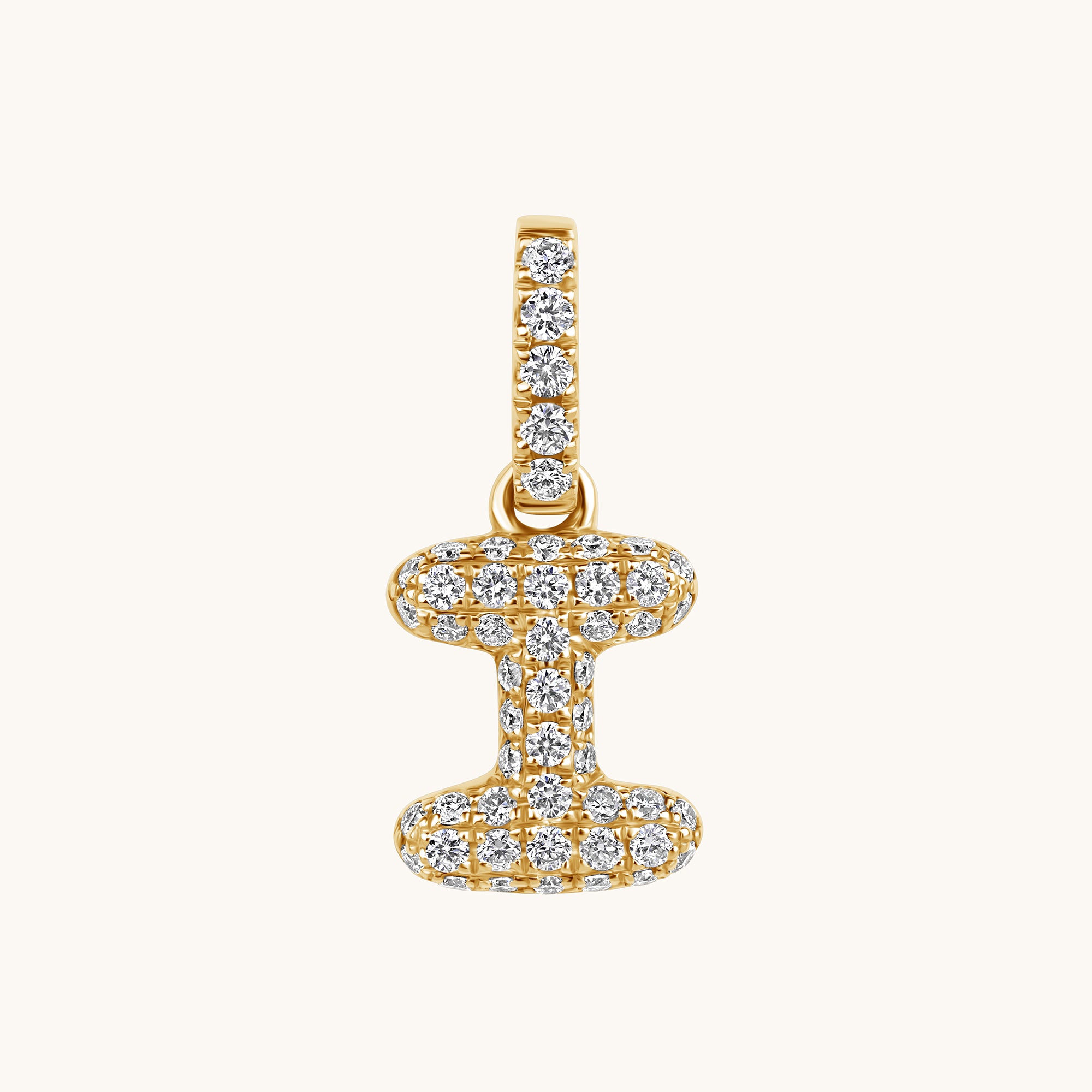 Pave Diamond Bubble Initial Pendant - Happy Jewelers Fine Jewelry Lifetime Warranty