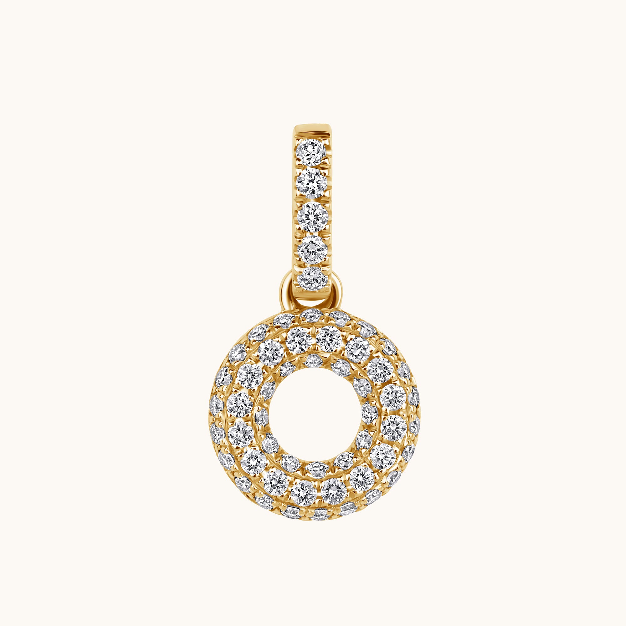 Pave Diamond Bubble Initial Pendant - Happy Jewelers Fine Jewelry Lifetime Warranty
