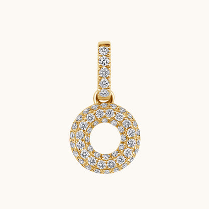 Pave Diamond Bubble Initial Pendant - Happy Jewelers Fine Jewelry Lifetime Warranty