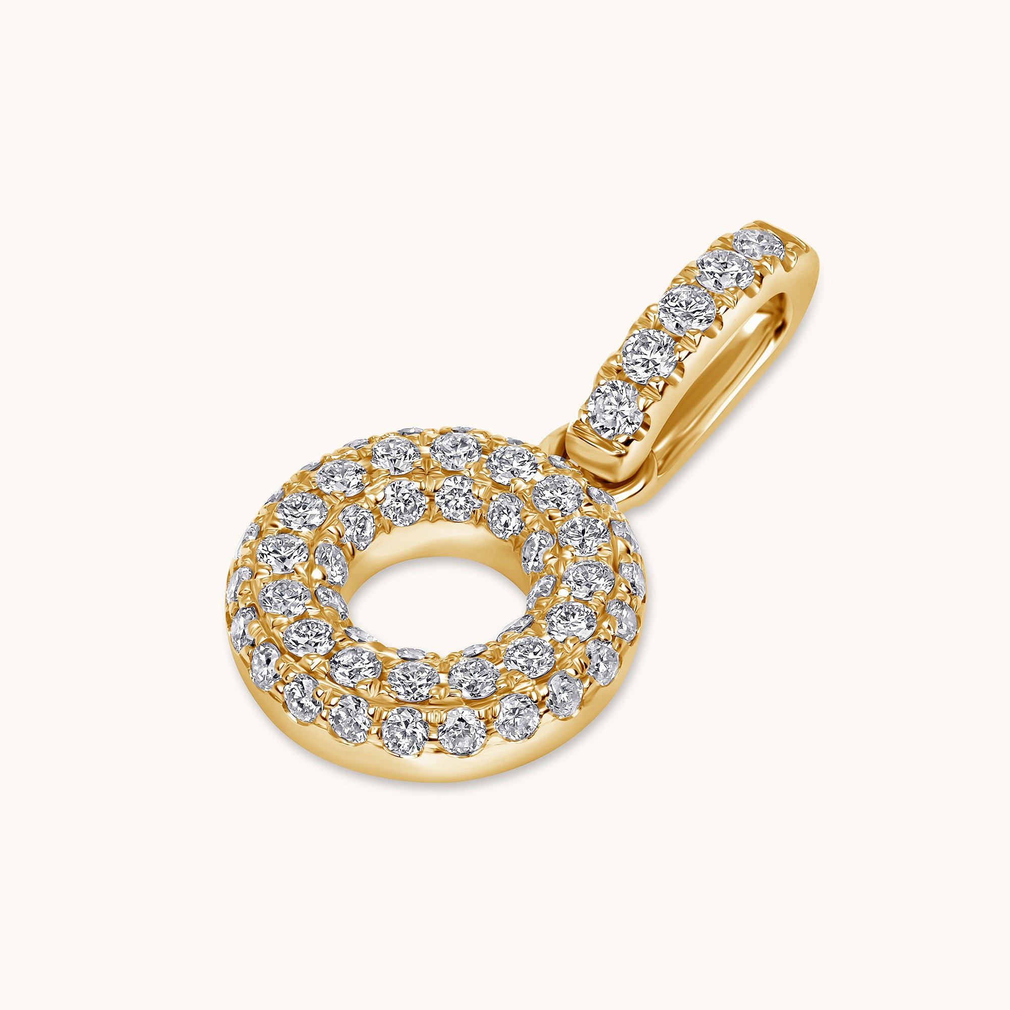Pave Diamond Bubble Initial Pendant - Happy Jewelers Fine Jewelry Lifetime Warranty