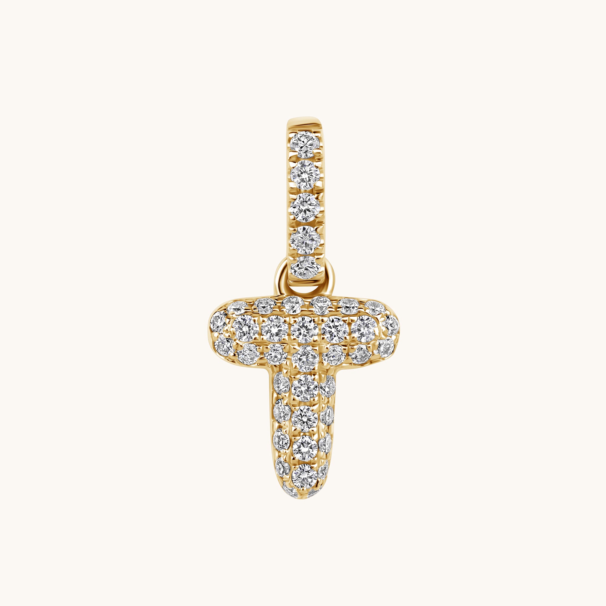 Pave Diamond Bubble Initial Pendant - Happy Jewelers Fine Jewelry Lifetime Warranty