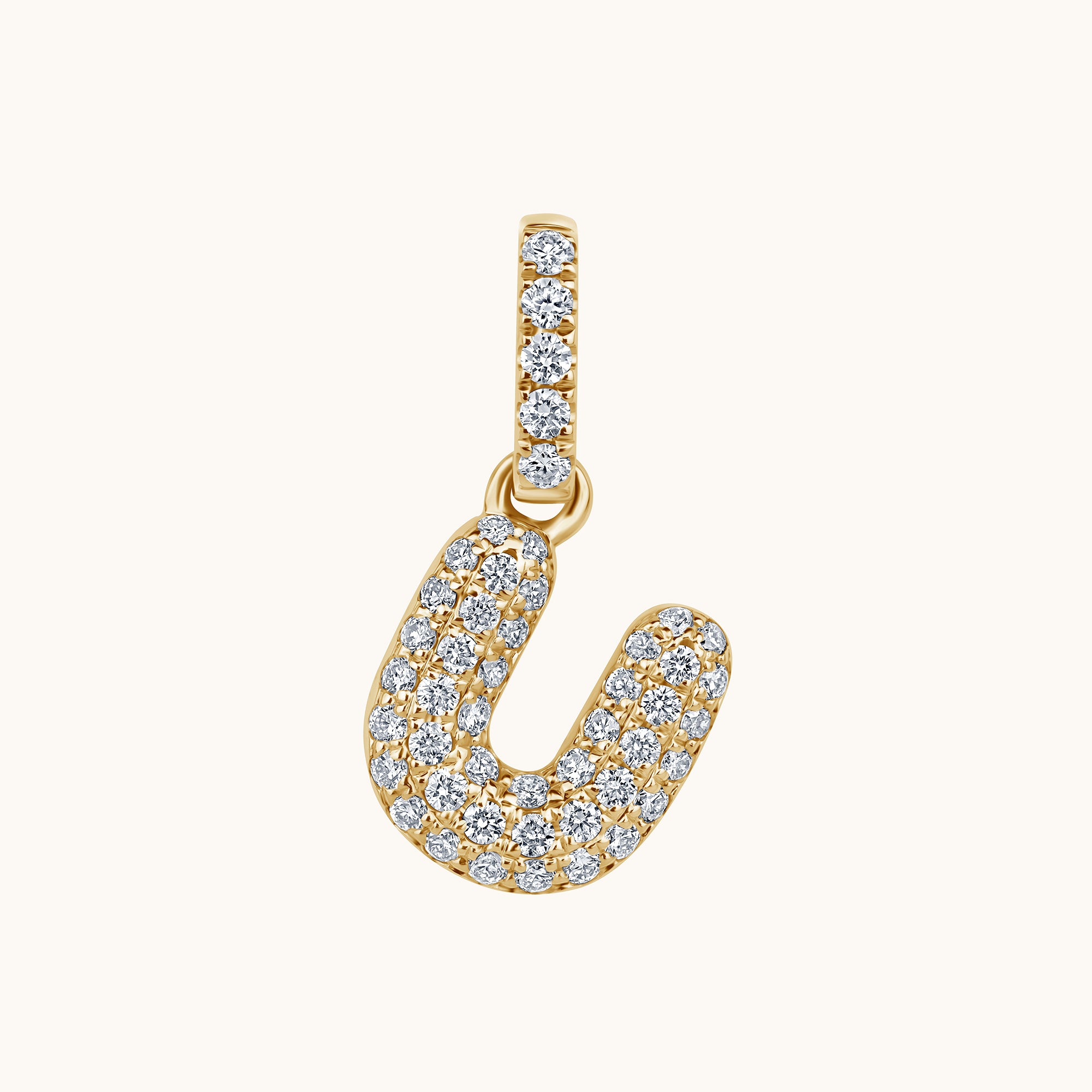 Pave Diamond Bubble Initial Pendant - Happy Jewelers Fine Jewelry Lifetime Warranty