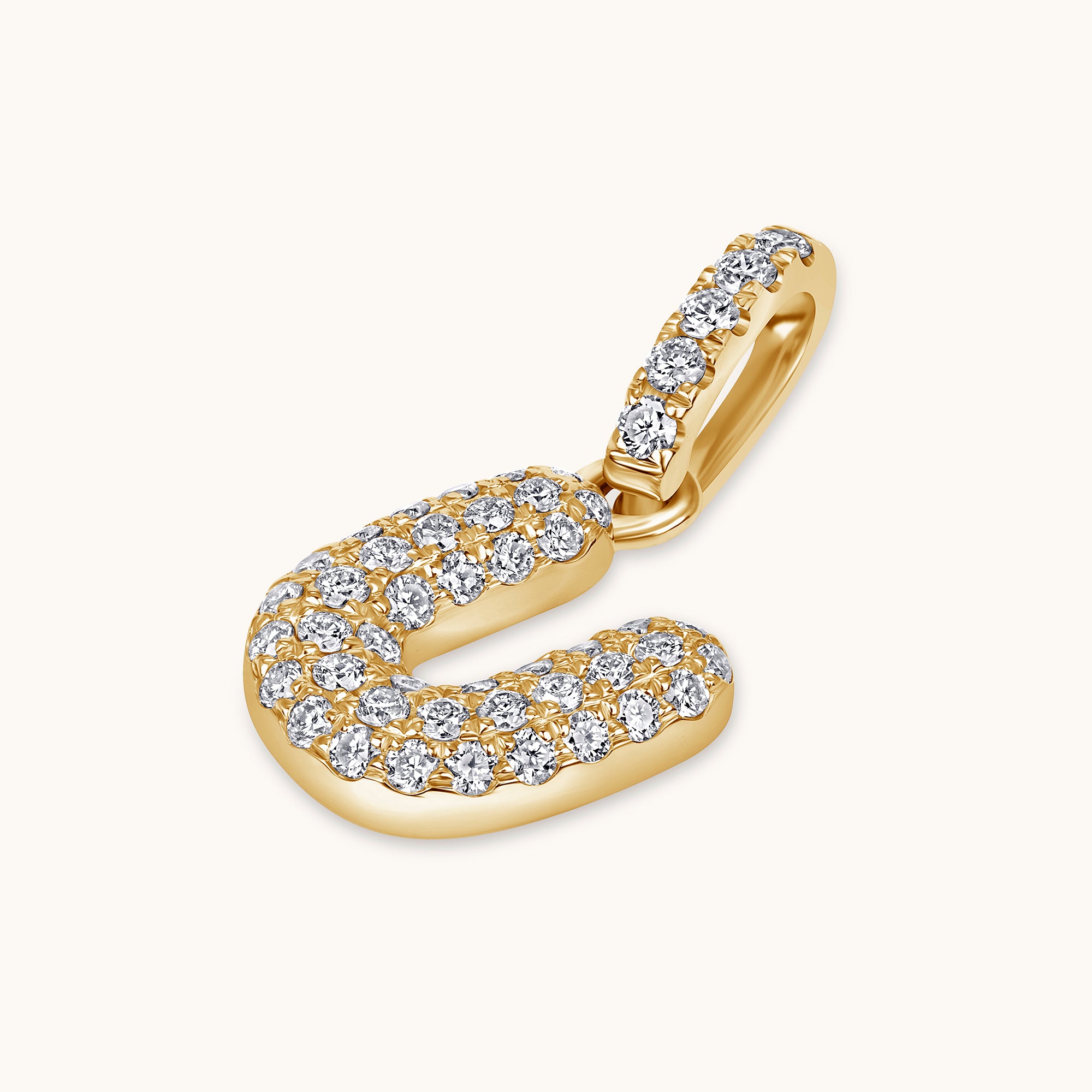 Pave Diamond Bubble Initial Pendant - Happy Jewelers Fine Jewelry Lifetime Warranty