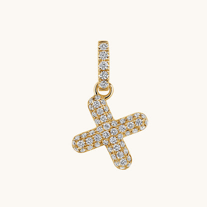 Pave Diamond Bubble Initial Pendant - Happy Jewelers Fine Jewelry Lifetime Warranty