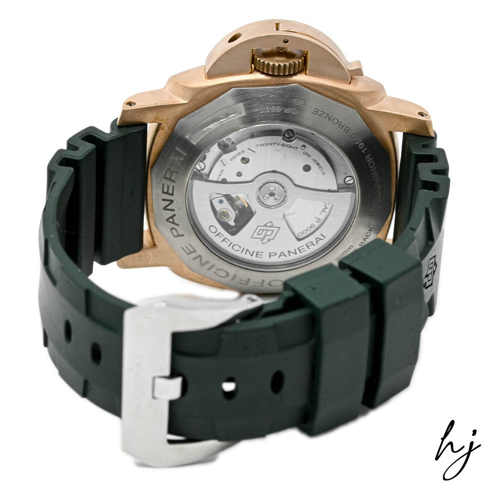 Panerai Men's Luminor Submersible 1950 "Bronzo" 47mm Green Dot Dial Watch Reference #: PAM00382 - Happy Jewelers Fine Jewelry Lifetime Warranty