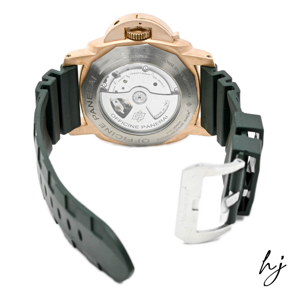 Panerai Men's Luminor Submersible 1950 "Bronzo" 47mm Green Dot Dial Watch Reference #: PAM00382 - Happy Jewelers Fine Jewelry Lifetime Warranty