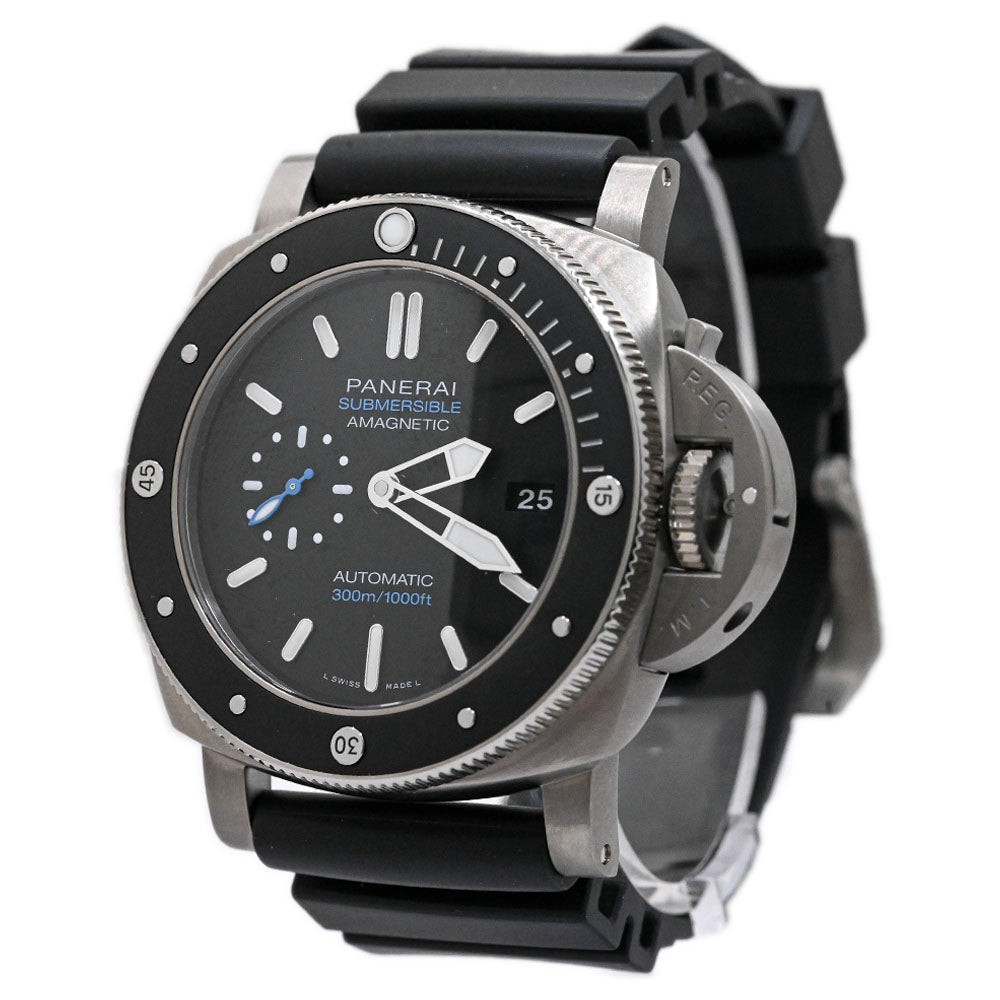 Panerai Men's Submersible Amagnetic Titanium 47mm Black Stick Watch Reference #: PAM01389 - Happy Jewelers Fine Jewelry Lifetime Warranty