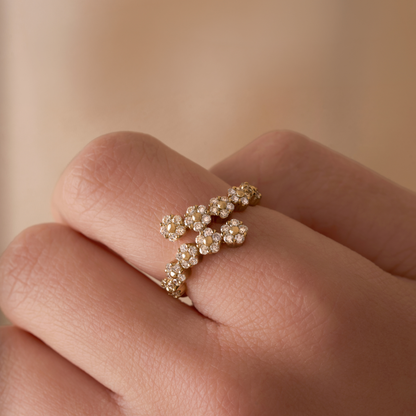 Diamond Flower Wrap Ring - Happy Jewelers Fine Jewelry Lifetime Warranty
