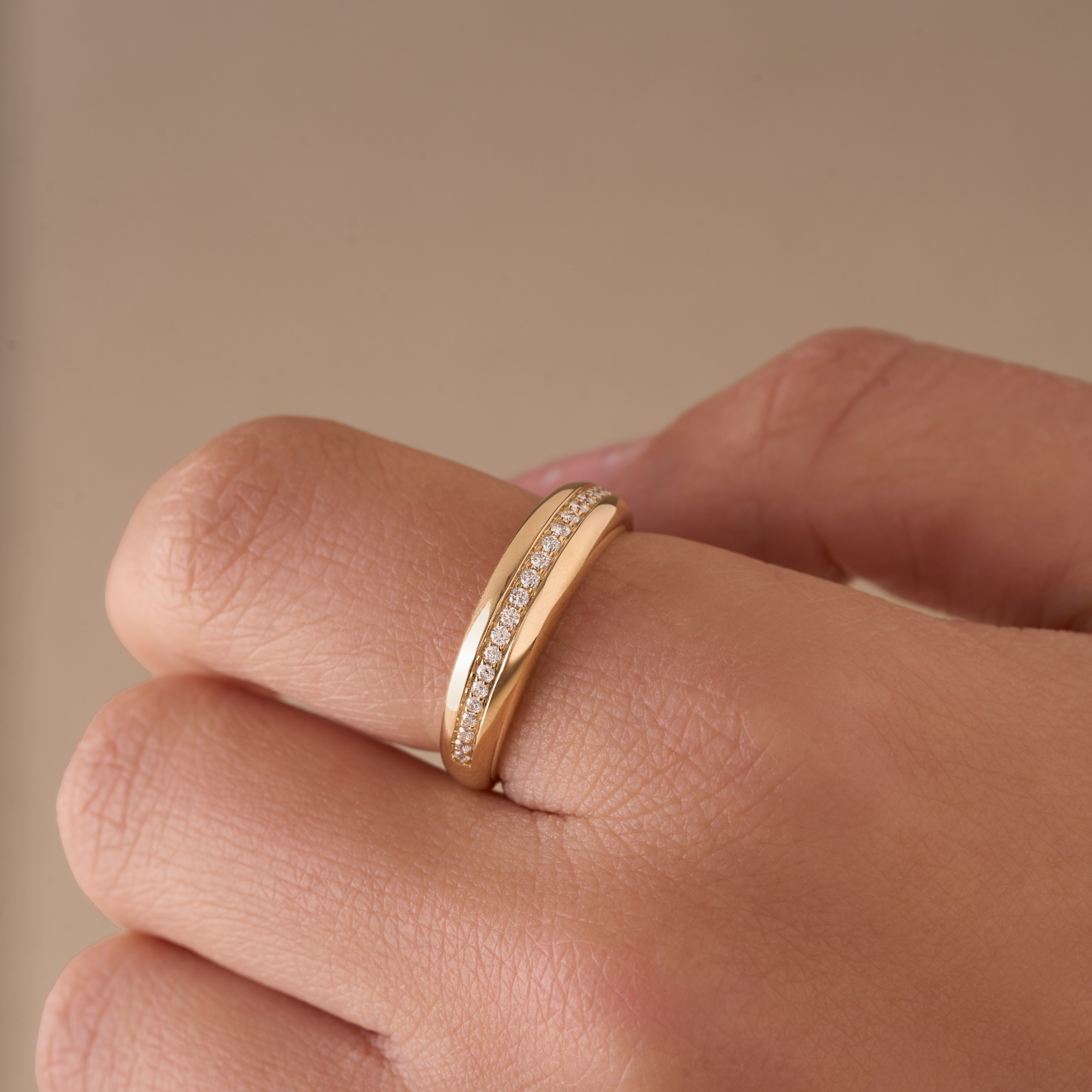 Pave Diamond Inlay Band - Happy Jewelers Fine Jewelry Lifetime Warranty