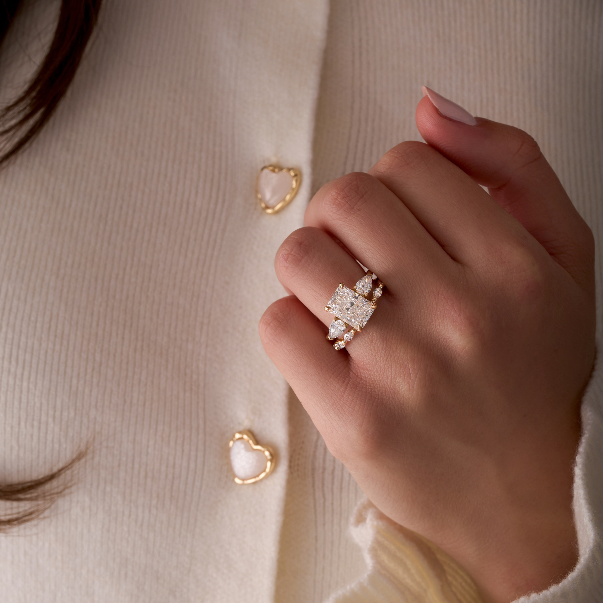 Marquise Diamond Shared Prong Band - Happy Jewelers Fine Jewelry Lifetime Warranty