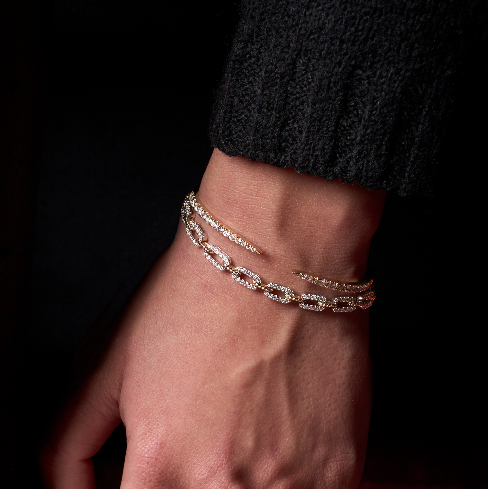 Diamond Claw Cuff Bangle - Happy Jewelers Fine Jewelry Lifetime Warranty