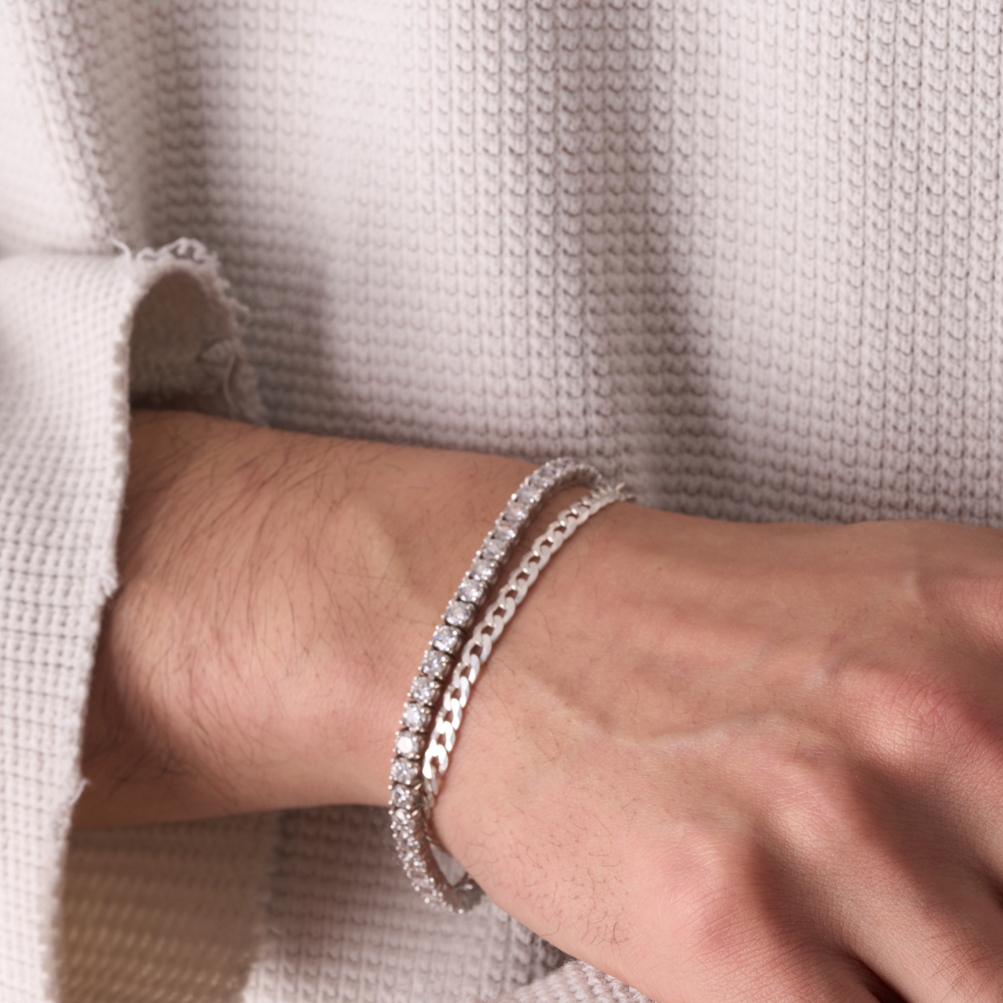 Men's Lab Grown Diamond Tennis Bracelet - Happy Jewelers Fine Jewelry Lifetime Warranty