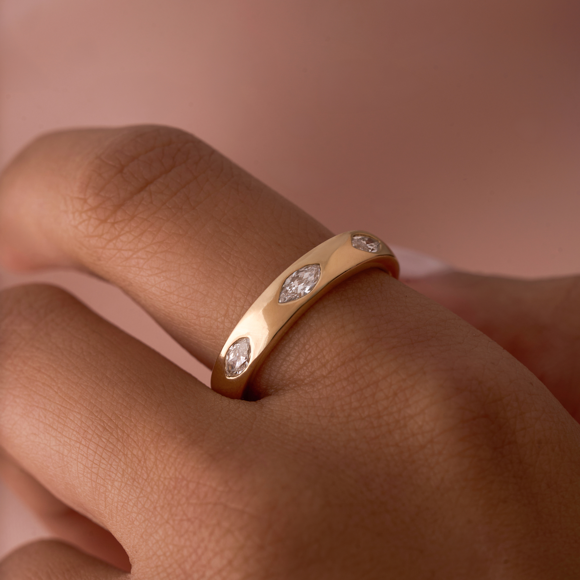 Diamond Marquise Inlay Band - Happy Jewelers Fine Jewelry Lifetime Warranty