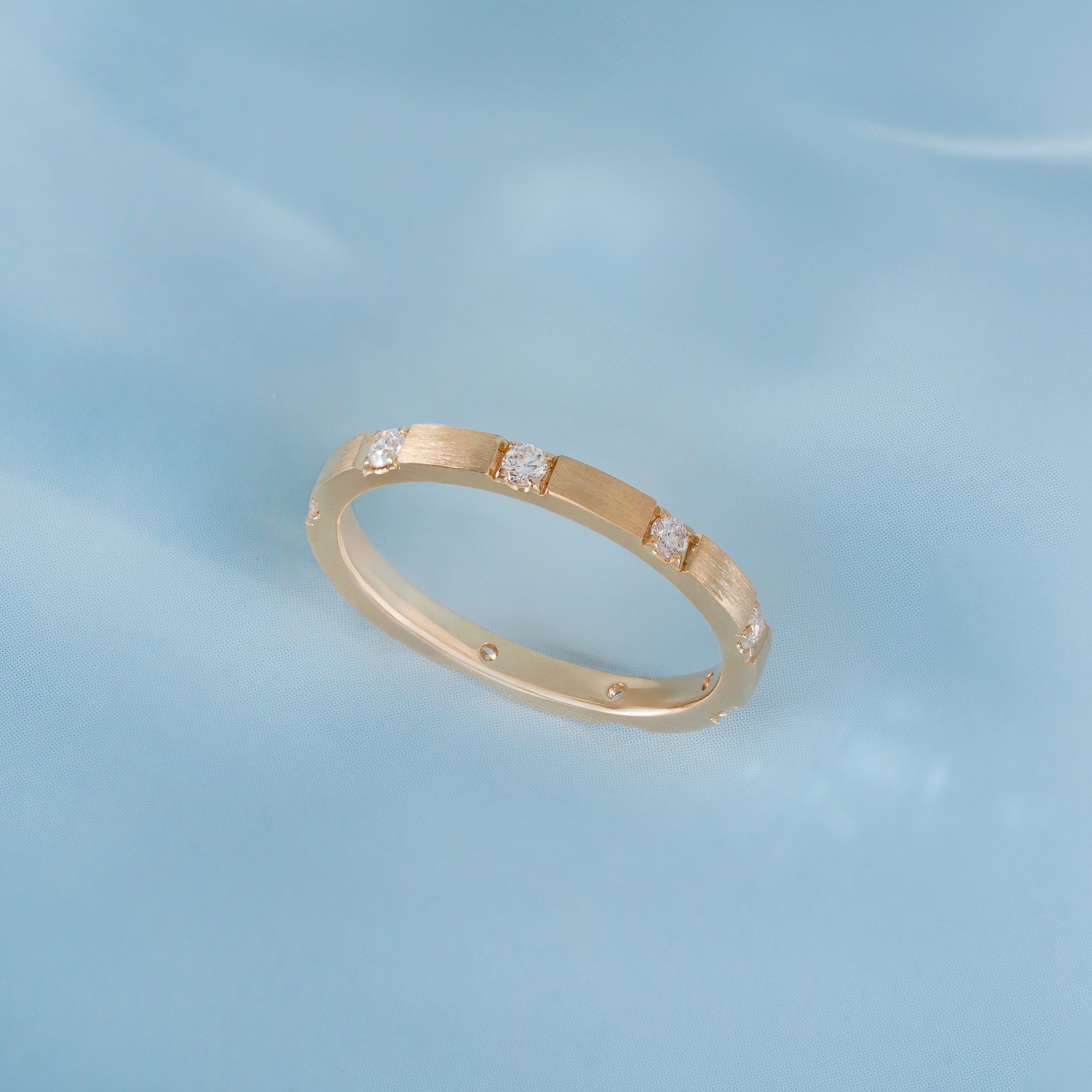 Thin Brushed Diamond Band - Happy Jewelers Fine Jewelry Lifetime Warranty