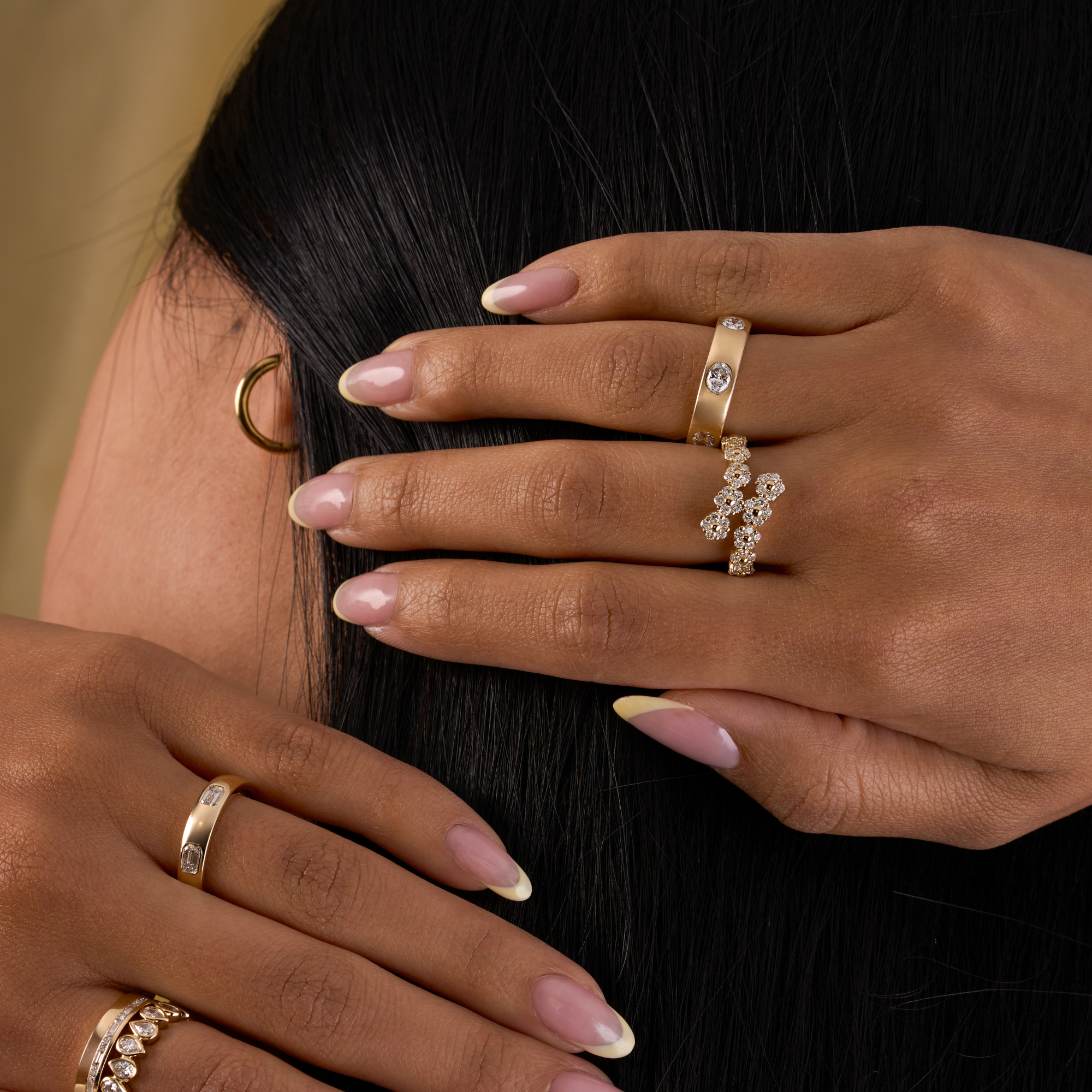 Diamond Oval Inlay Band - Happy Jewelers Fine Jewelry Lifetime Warranty