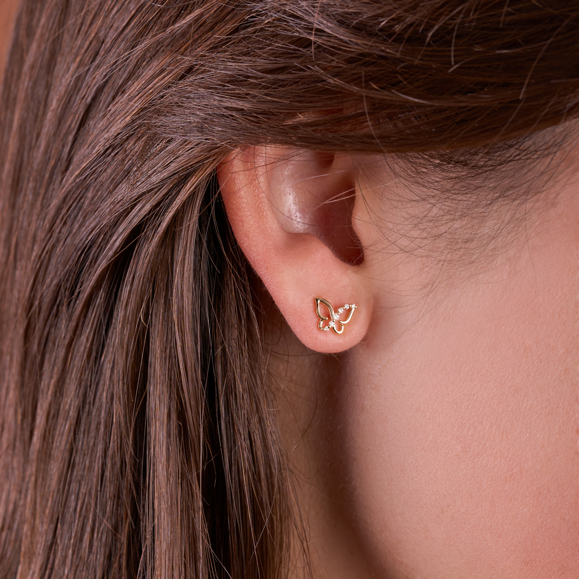 Dainty Diamond Butterfly Stud Earrings - Happy Jewelers Fine Jewelry Lifetime Warranty