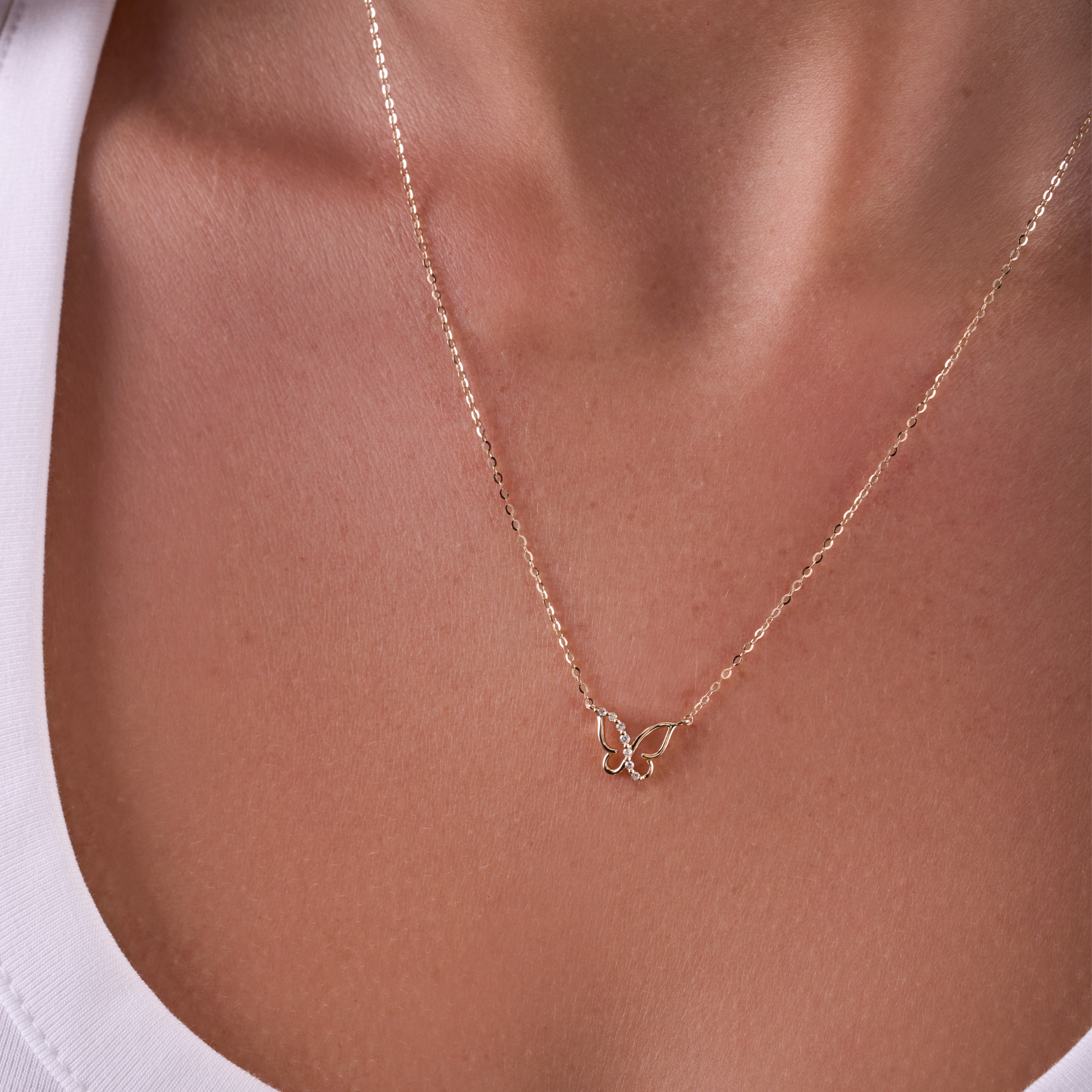 Dainty Diamond Butterfly Necklace - Happy Jewelers Fine Jewelry Lifetime Warranty